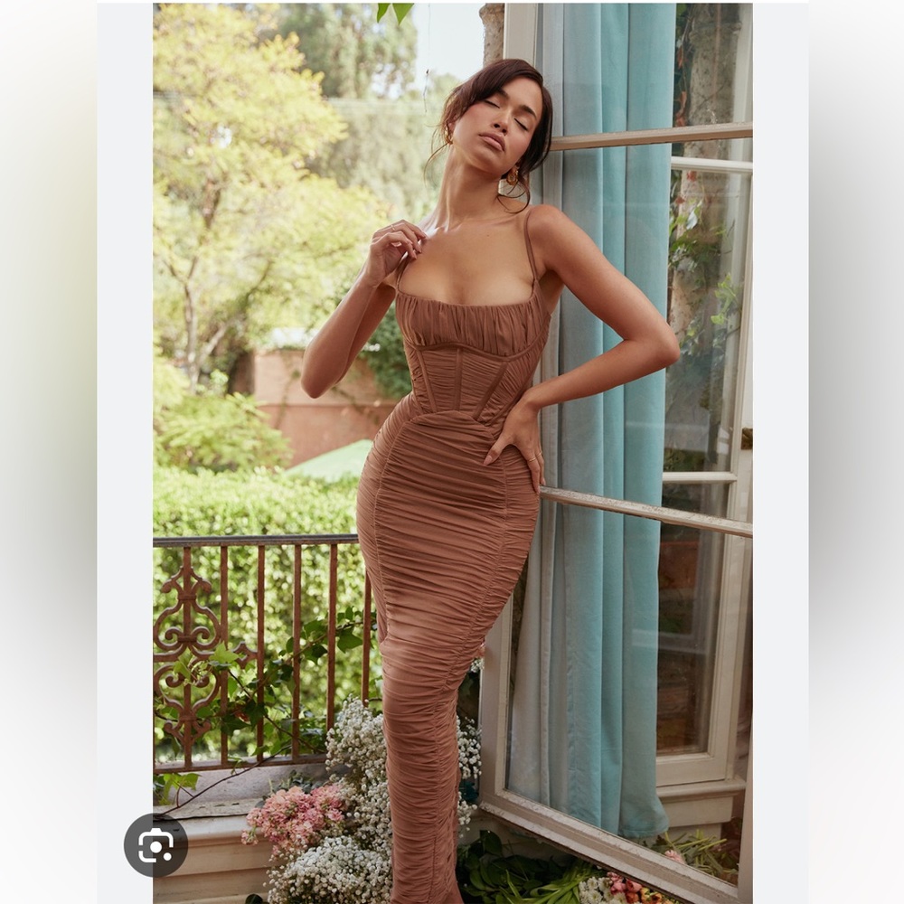 House of CB lilian  mocha maxi dress size M